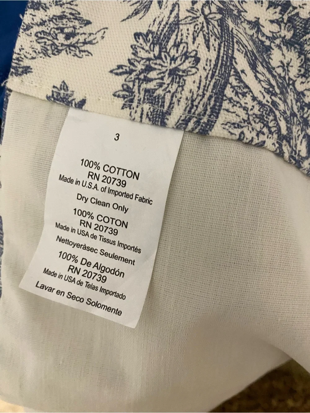 Charming French Country Blue White Toile Scalloped Curtain Window Valance 70”x17